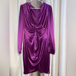 Purple long sleeve midi dress
